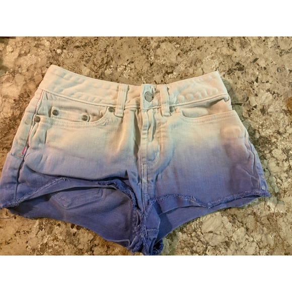 Pink Coconut Boutique Pants - Victoria's Secret PINK Tie Dye Y2K Women's Denim Booty Shorts Purple White SZ 0‎